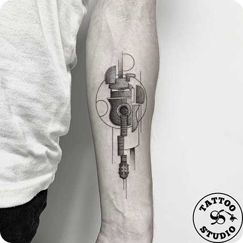 Abstract Guitar Tattoo