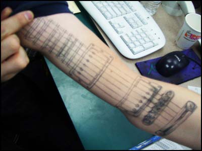 Bad Guitar Forearm Tattoo