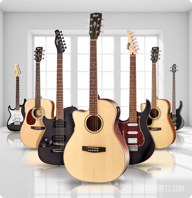 A Selection of Cort Left Handed Guitars