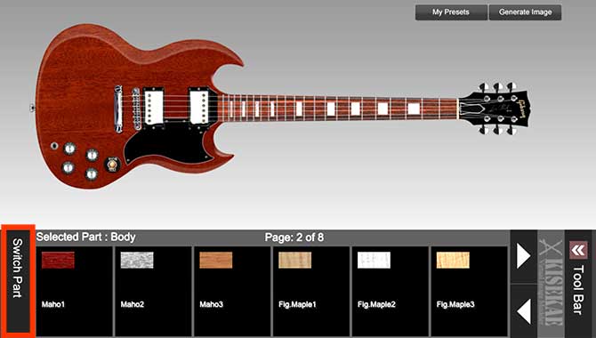 Custom Guitar Designer Example