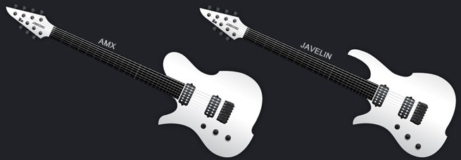 decibel left handed amx javelin guitar