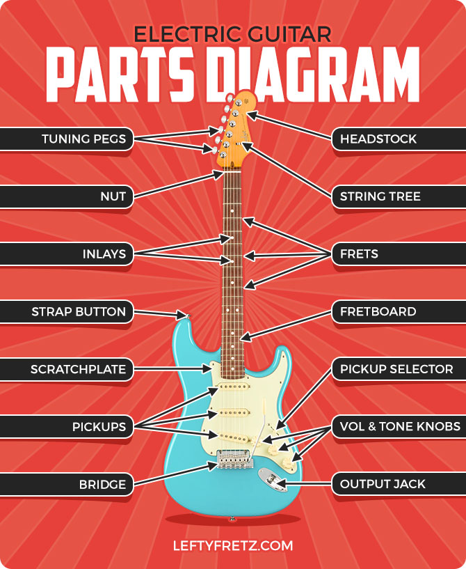 Electric Guitar Parts Diagram