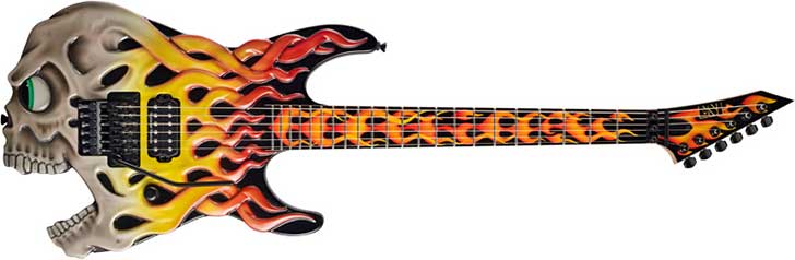 ESP Flaming Skull Guitar Halloween