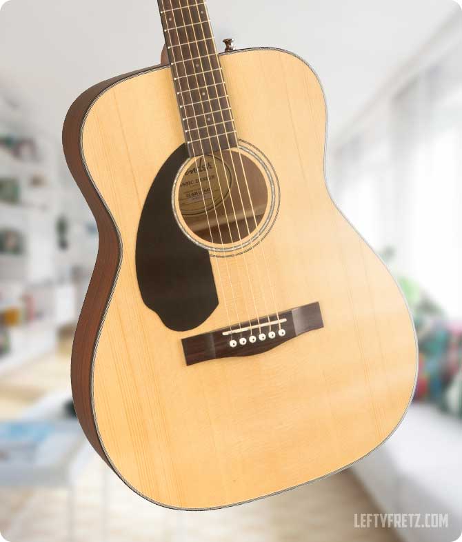 Left Handed Solid Top Acoustic Guitar Fender CC-60S