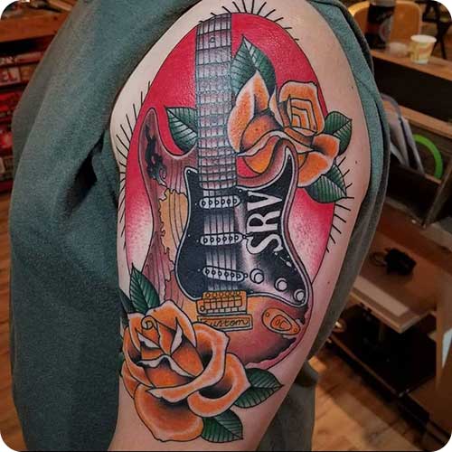 Fender Stratocaster Guitar Tattoo