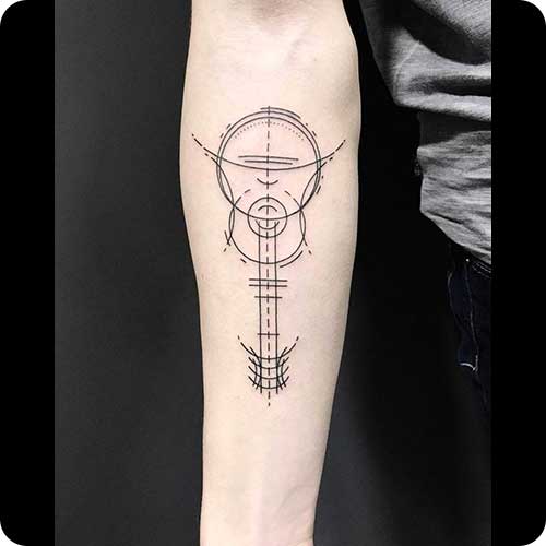 Geometric Guitar Tattoo