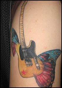 Fender Telecaster Tattoo with Butterfly Wings