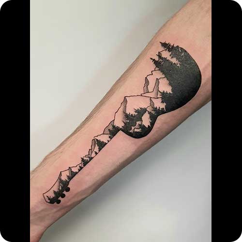 Guitar Mountain Tattoo