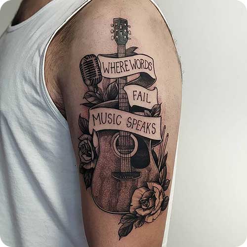 Guitar Script Tattoo