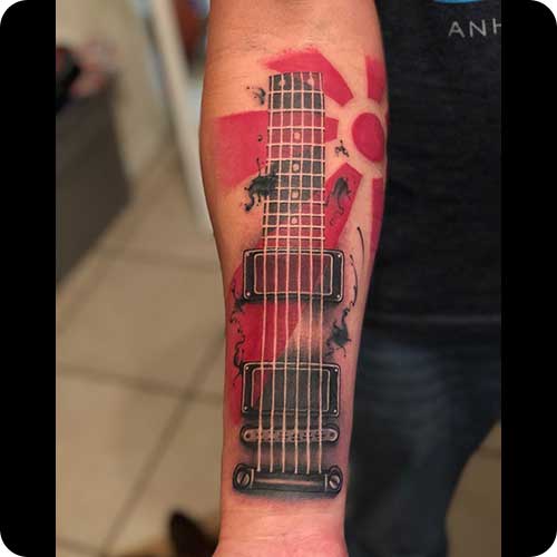 Guitar Tattoo Forearm