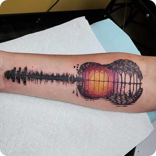 Guitar Trees Tattoo