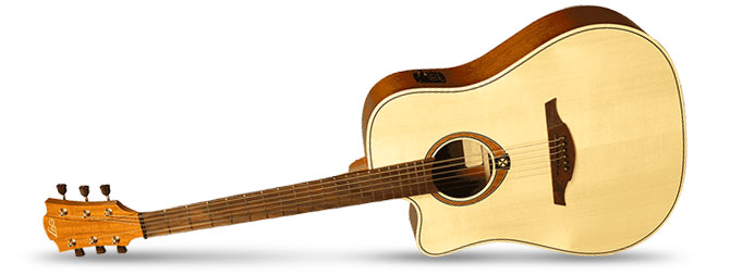 Left Handed LAG TL70DCE Acoustic Guitar