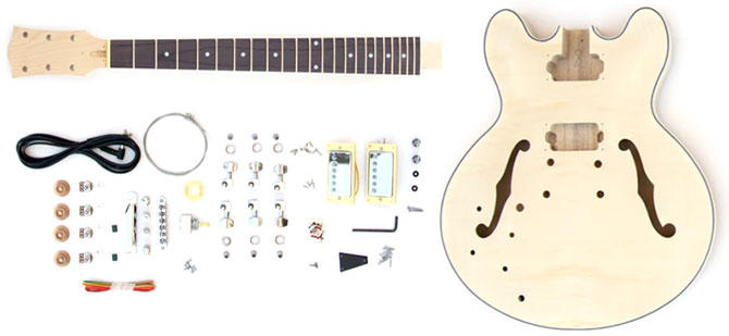 Left Handed DIY Semi Hollow ES-335 Guitar Kit