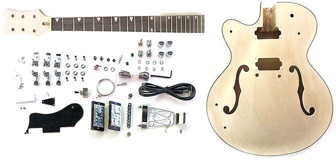 Left Handed DIY Semi Hollow Body Guitar Kit