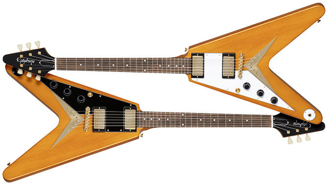 Left Handed Epiphone Flying V Korina