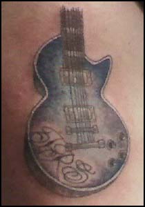 Blue Les Paul Guitar Tattoo