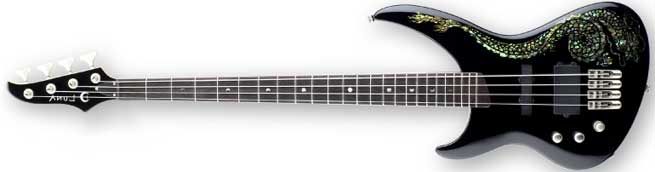 Luna Andromeda Dragon Left Handed Bass Guitar Lefty