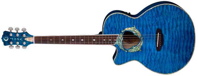 Luna Fauna Dolphin Left Handed Acoustic Guitar Lefty