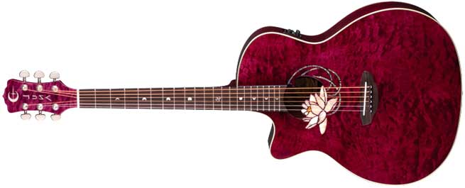 Luna Flora Lotus Left Handed Acoustic Guitar Lefty