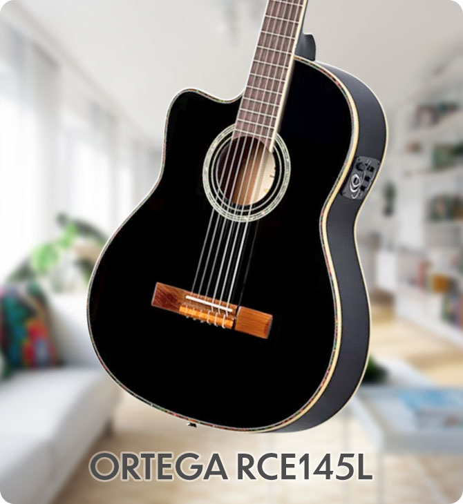 Ortega RCE145L Left Handed Nylon String Guitar