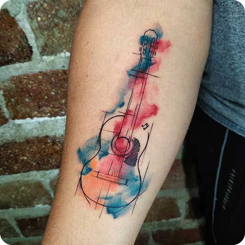 Guitar Sketch Tattoo