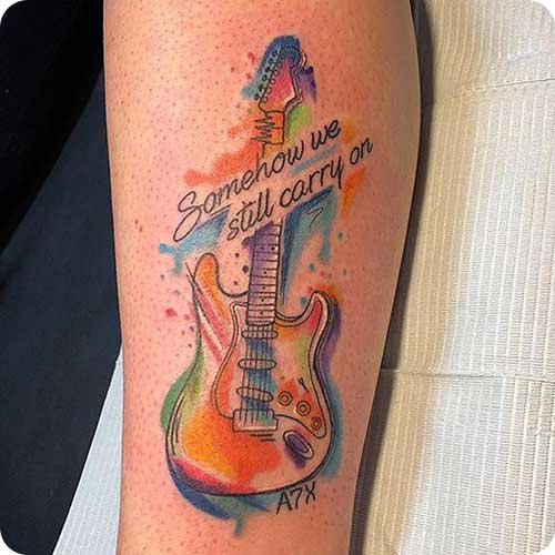 Song Lyrics Guitar Tattoo