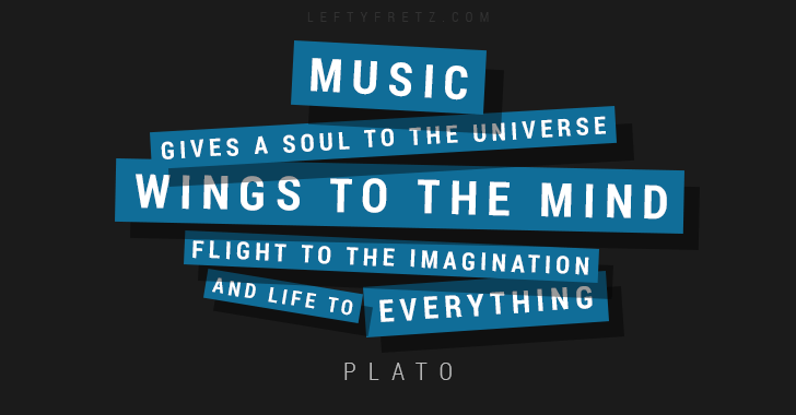 Music gives  soul to the universe quote