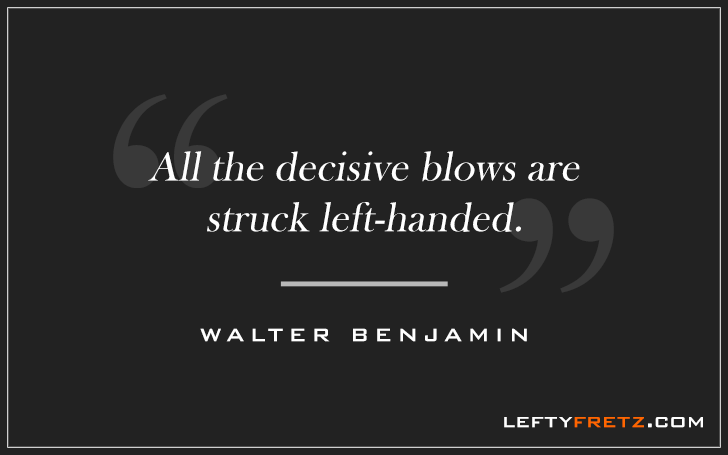 All the decisive blows are struck left-handed